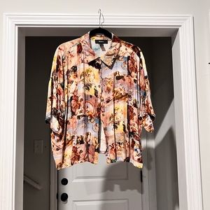 Plus Renaissance Revival Button-up Top